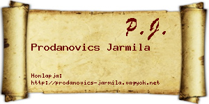 Prodanovics Jarmila névjegykártya